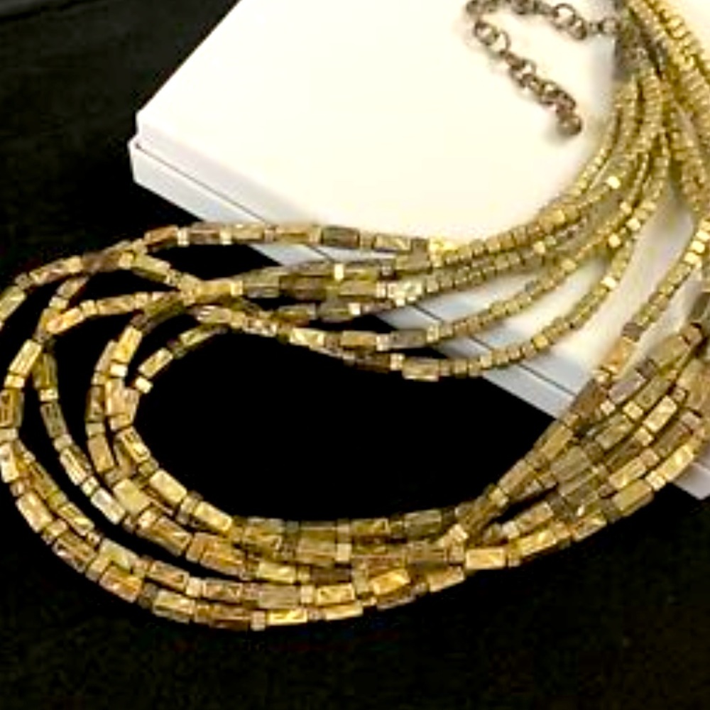 Vintage Chico’s copper/goldtone 5 strand adjustable graduated necklace EVC